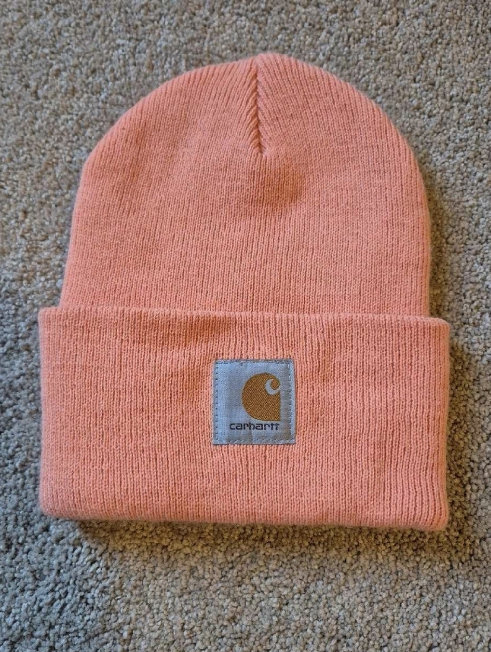 ❤️‍🔥 New Carhartt Women's OS Knit Coral Pink Cuffed Beanie Hat
